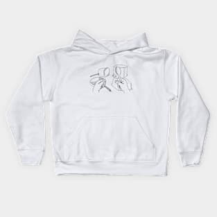 My First Drum Kit (Line Art) Kids Hoodie